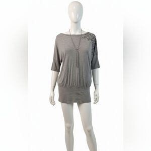 Escada Sport Gray Bat Sleeves with Stars T…